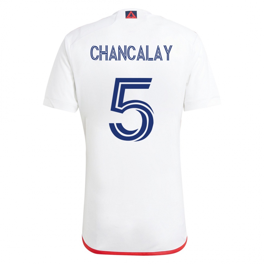 Enfant Maillot Tomás Chancalay #5 Blanc Rouge Tenues Extérieur 2023/24 T-Shirt Suisse