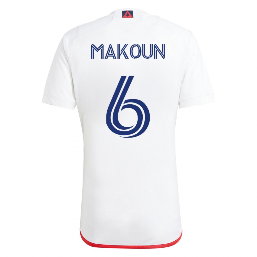 Enfant Maillot Christian Makoun #6 Blanc Rouge Tenues Extérieur 2023/24 T-Shirt Suisse