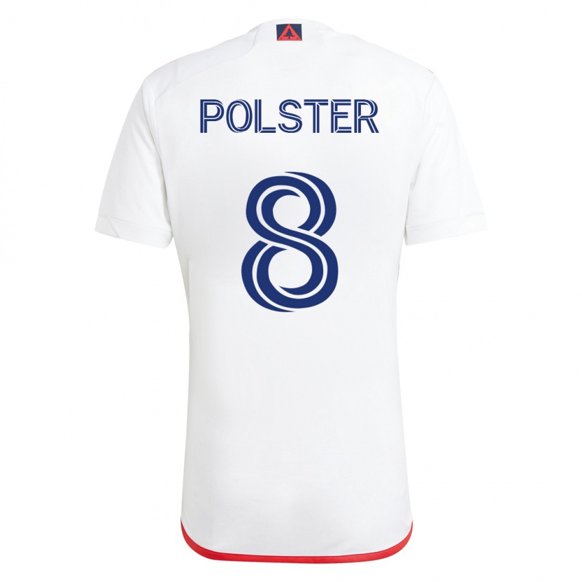 Enfant Maillot Matt Polster #8 Blanc Rouge Tenues Extérieur 2023/24 T-Shirt Suisse