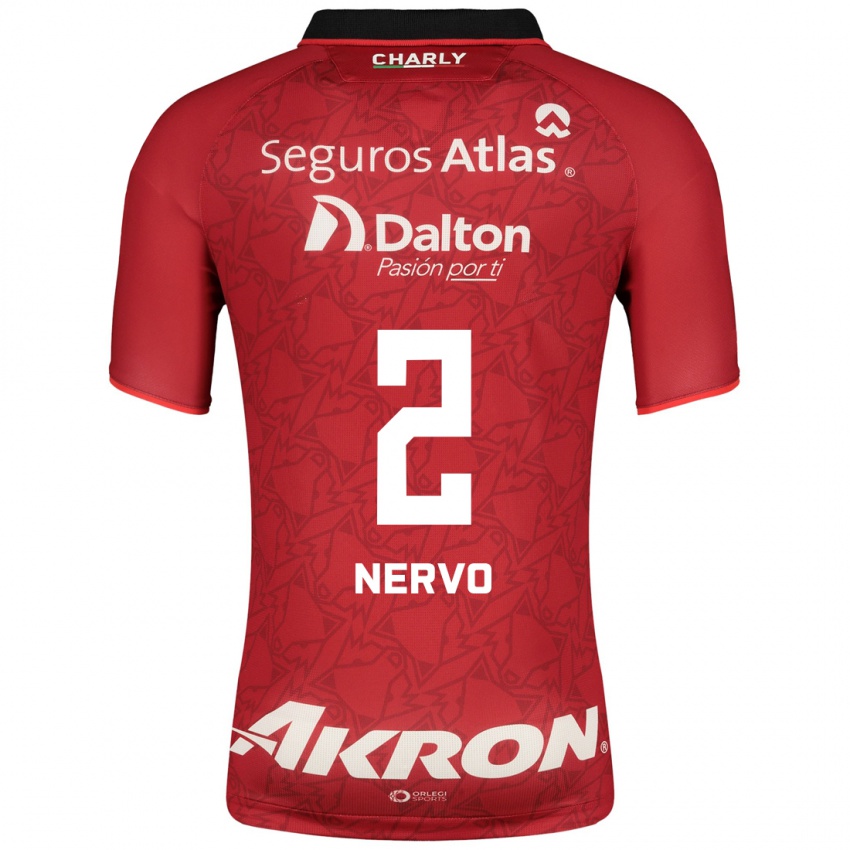 Enfant Maillot Hugo Nervo #2 Rouge Tenues Extérieur 2023/24 T-Shirt Suisse
