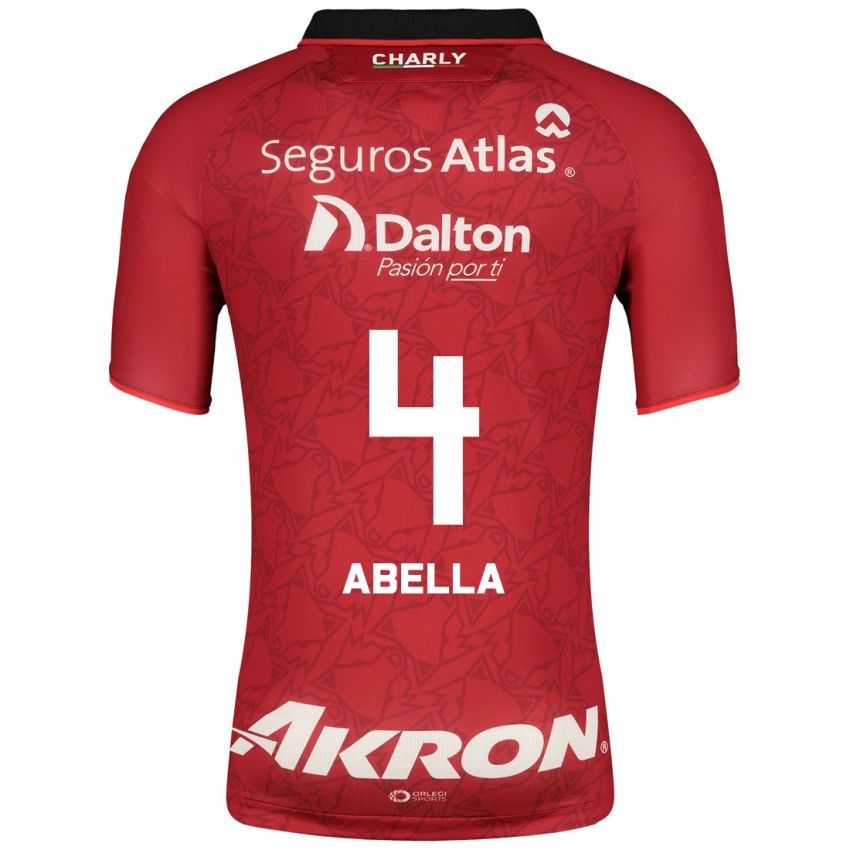 Enfant Maillot José Abella #4 Rouge Tenues Extérieur 2023/24 T-Shirt Suisse