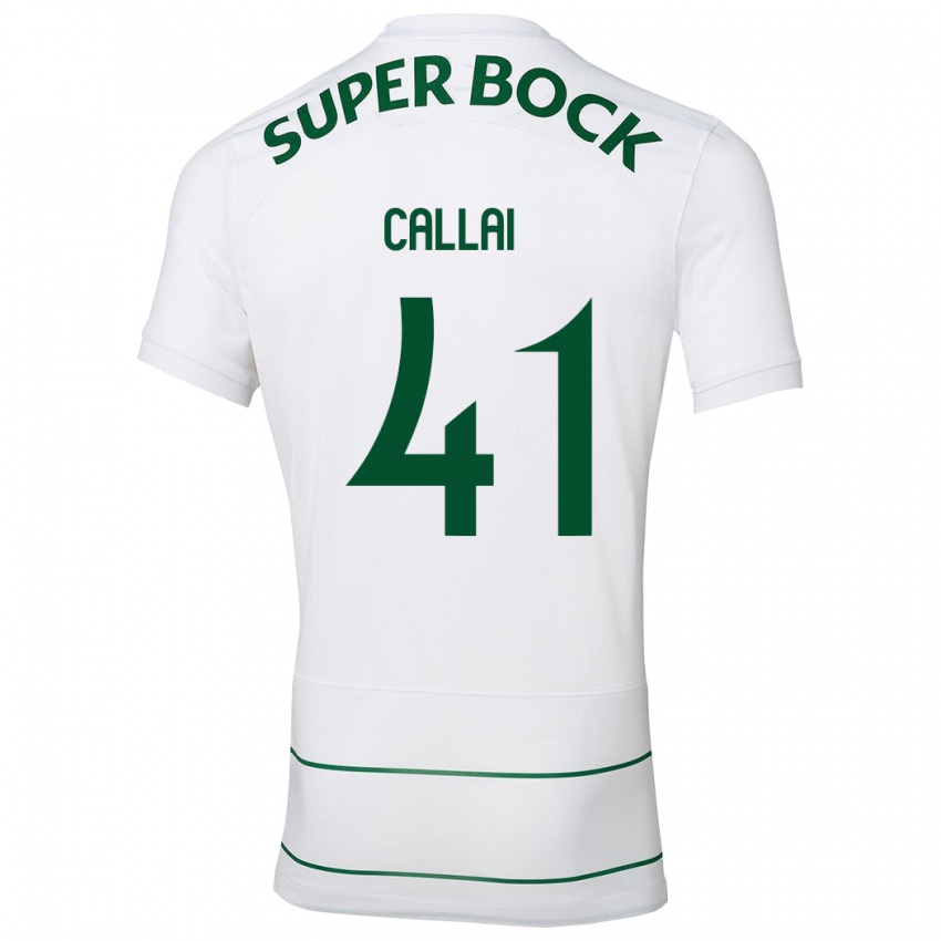 Enfant Maillot Diego Callai #41 Blanc Tenues Extérieur 2023/24 T-Shirt Suisse