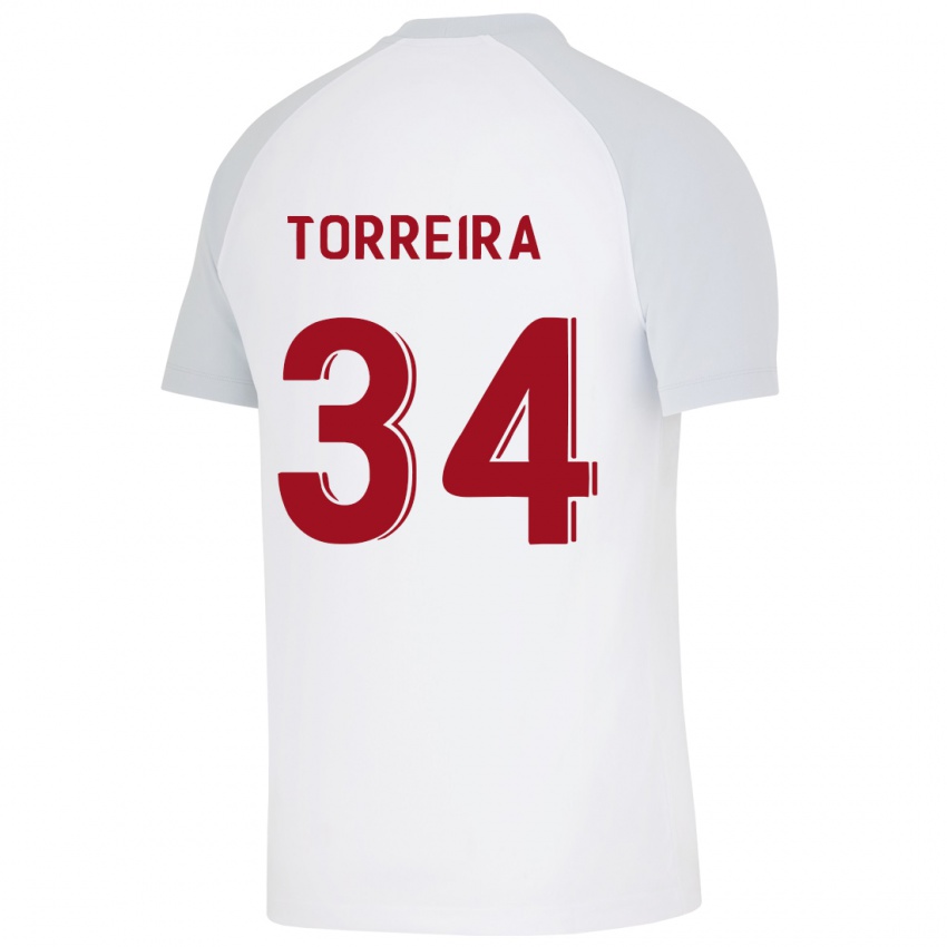 Enfant Maillot Lucas Torreira #34 Blanc Tenues Extérieur 2023/24 T-Shirt Suisse