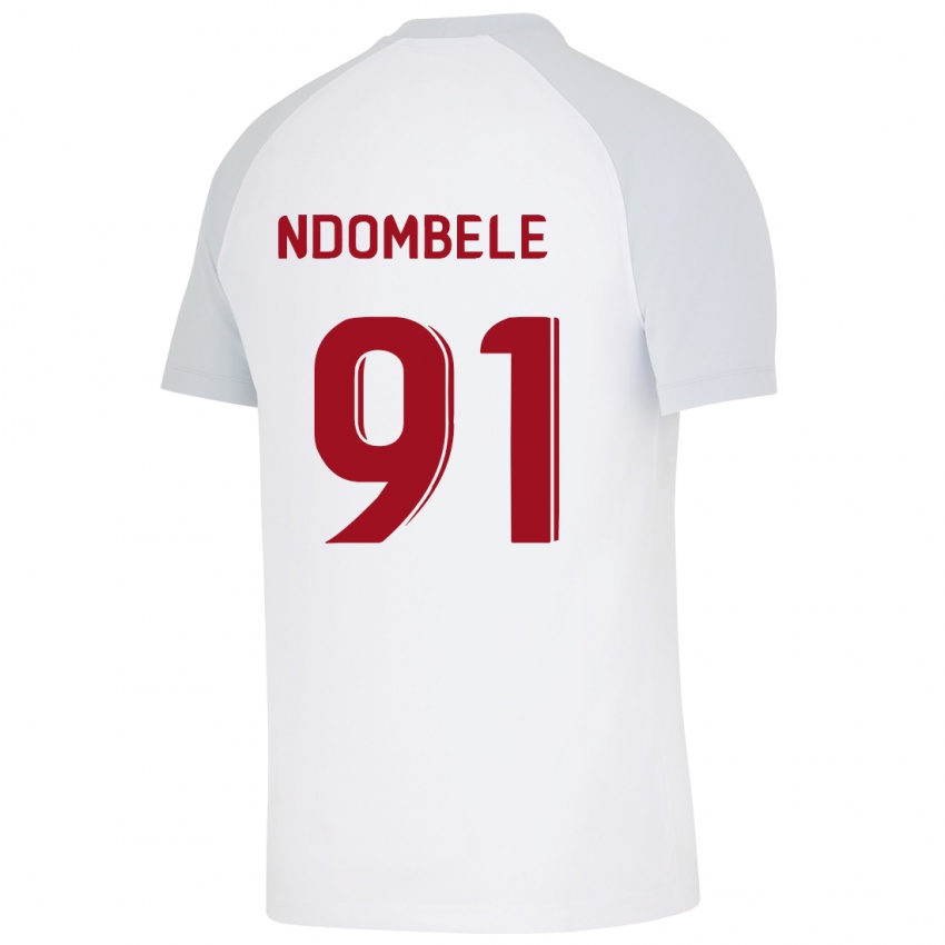 Enfant Maillot Tanguy Ndombélé #91 Blanc Tenues Extérieur 2023/24 T-Shirt Suisse