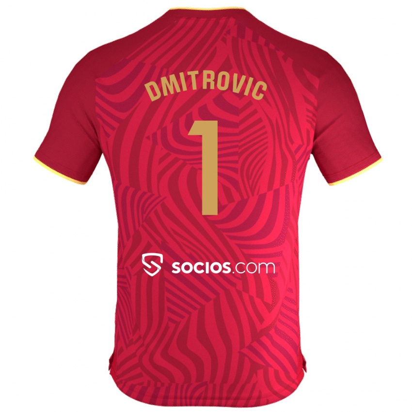 Enfant Maillot Marko Dmitrović #1 Rouge Tenues Extérieur 2023/24 T-Shirt Suisse