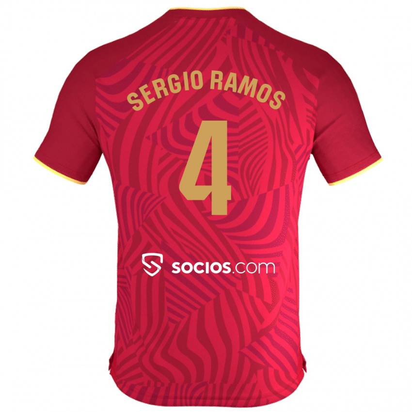 Enfant Maillot Sergio Ramos #4 Rouge Tenues Extérieur 2023/24 T-Shirt Suisse