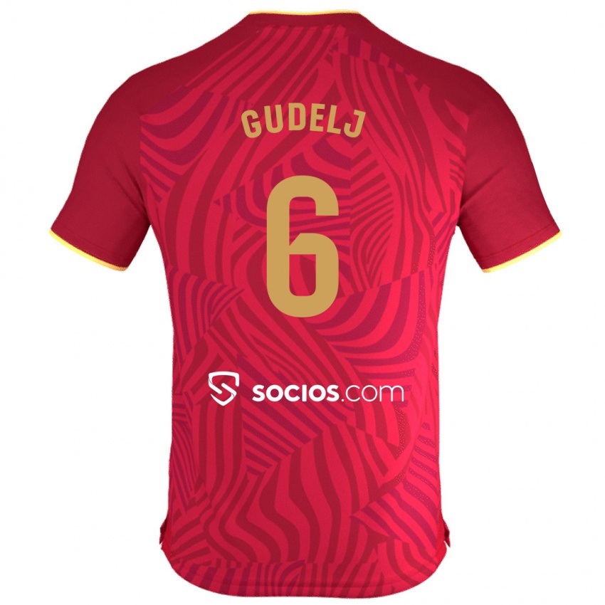Enfant Maillot Nemanja Gudelj #6 Rouge Tenues Extérieur 2023/24 T-Shirt Suisse