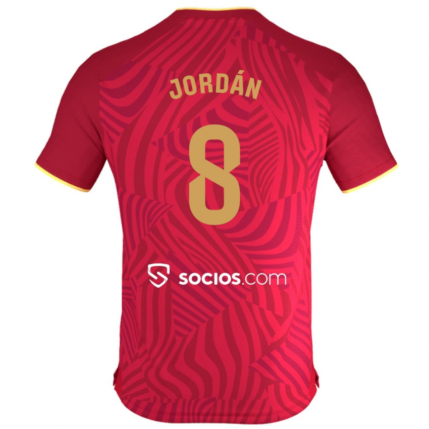 Enfant Maillot Joan Jordán #8 Rouge Tenues Extérieur 2023/24 T-Shirt Suisse