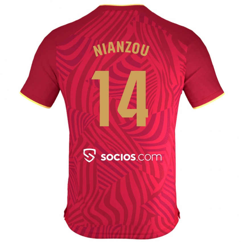 Enfant Maillot Tanguy Nianzou #14 Rouge Tenues Extérieur 2023/24 T-Shirt Suisse