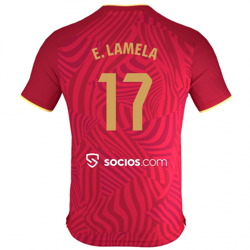Enfant Maillot Erik Lamela #17 Rouge Tenues Extérieur 2023/24 T-Shirt Suisse