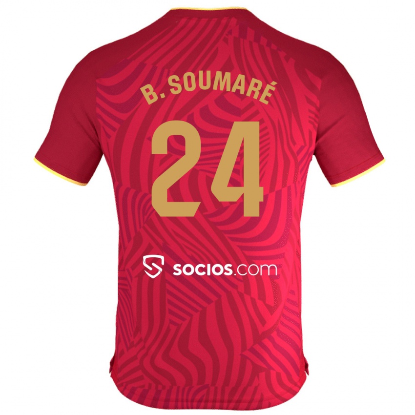 Enfant Maillot Boubakary Soumaré #24 Rouge Tenues Extérieur 2023/24 T-Shirt Suisse