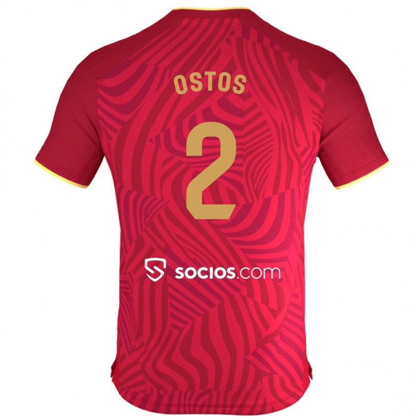 Enfant Maillot Fran Ostos #2 Rouge Tenues Extérieur 2023/24 T-Shirt Suisse