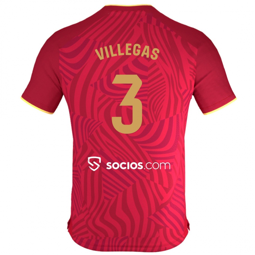 Enfant Maillot Juancho Villegas #3 Rouge Tenues Extérieur 2023/24 T-Shirt Suisse