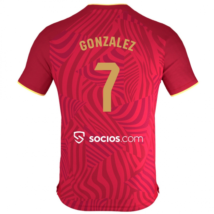 Kinder Juan González #7 Rot Auswärtstrikot Trikot 2023/24 T-Shirt Schweiz