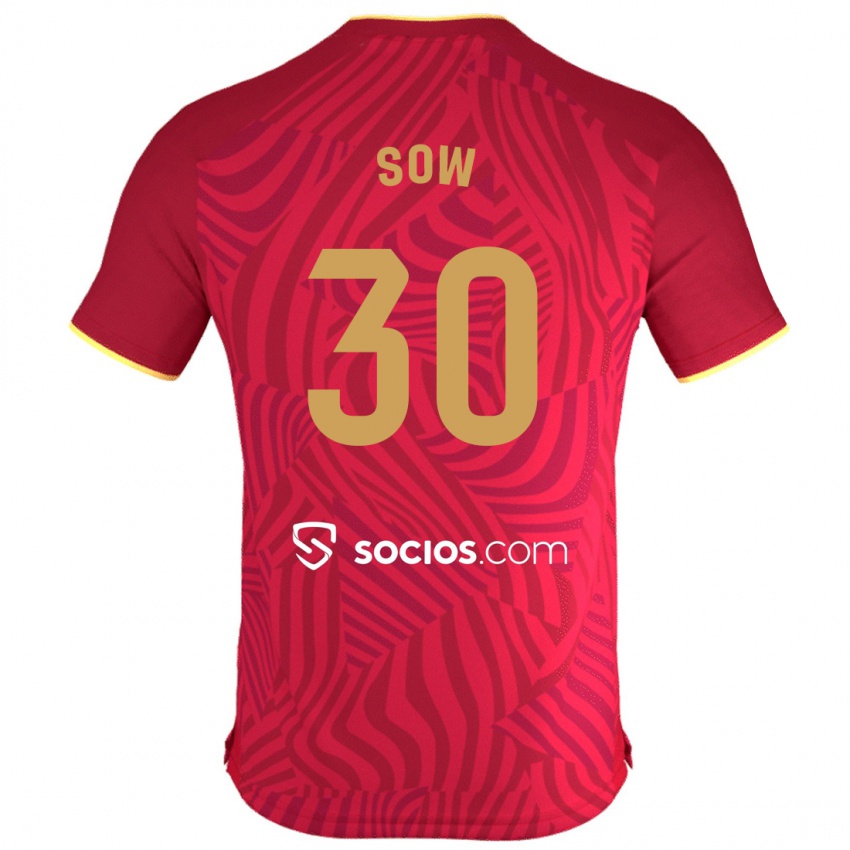 Enfant Maillot Ibrahima Sow #30 Rouge Tenues Extérieur 2023/24 T-Shirt Suisse