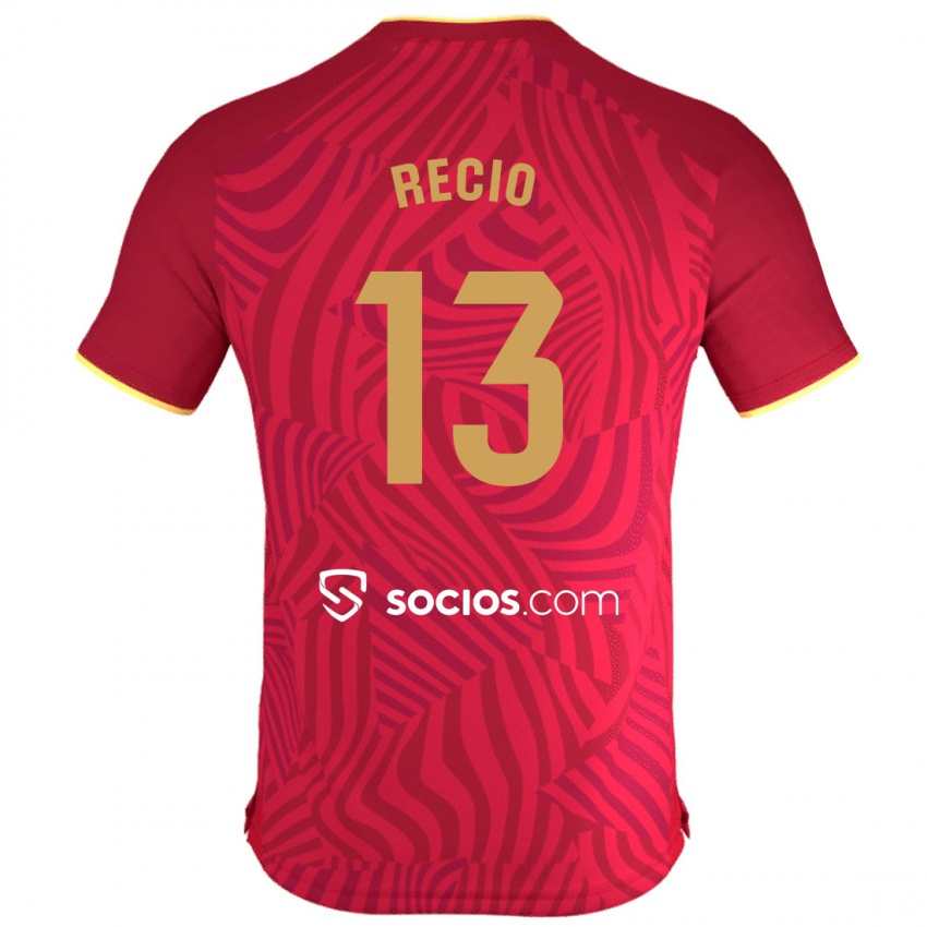 Kinder Sergio Recio #13 Rot Auswärtstrikot Trikot 2023/24 T-Shirt Schweiz