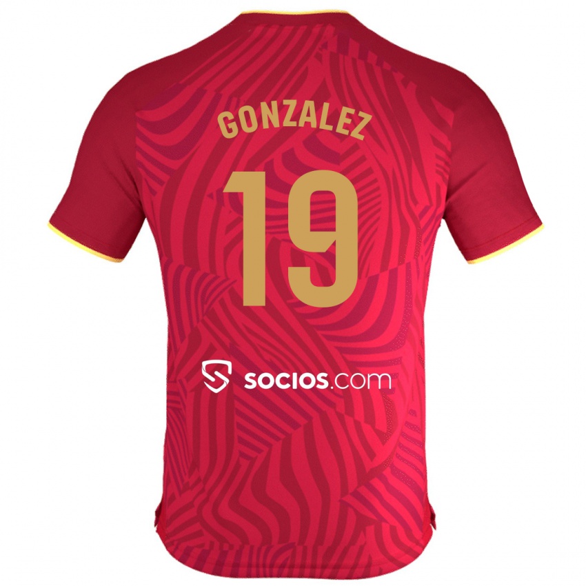 Kinder Carlos González #19 Rot Auswärtstrikot Trikot 2023/24 T-Shirt Schweiz