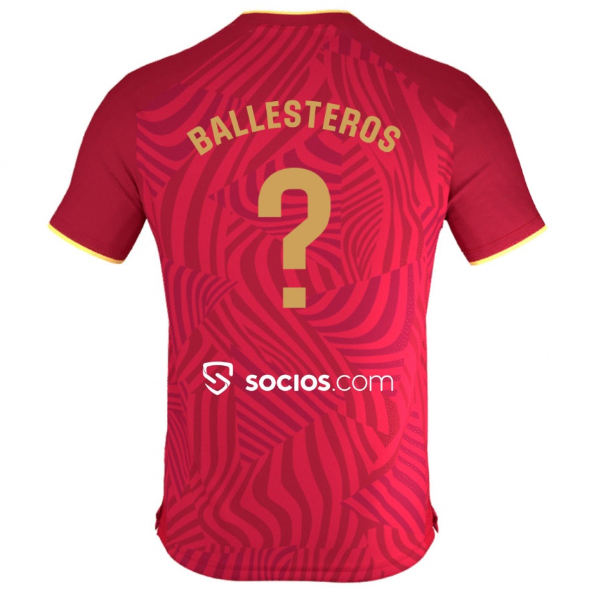 Kinder Gonzalo Ballesteros #0 Rot Auswärtstrikot Trikot 2023/24 T-Shirt Schweiz