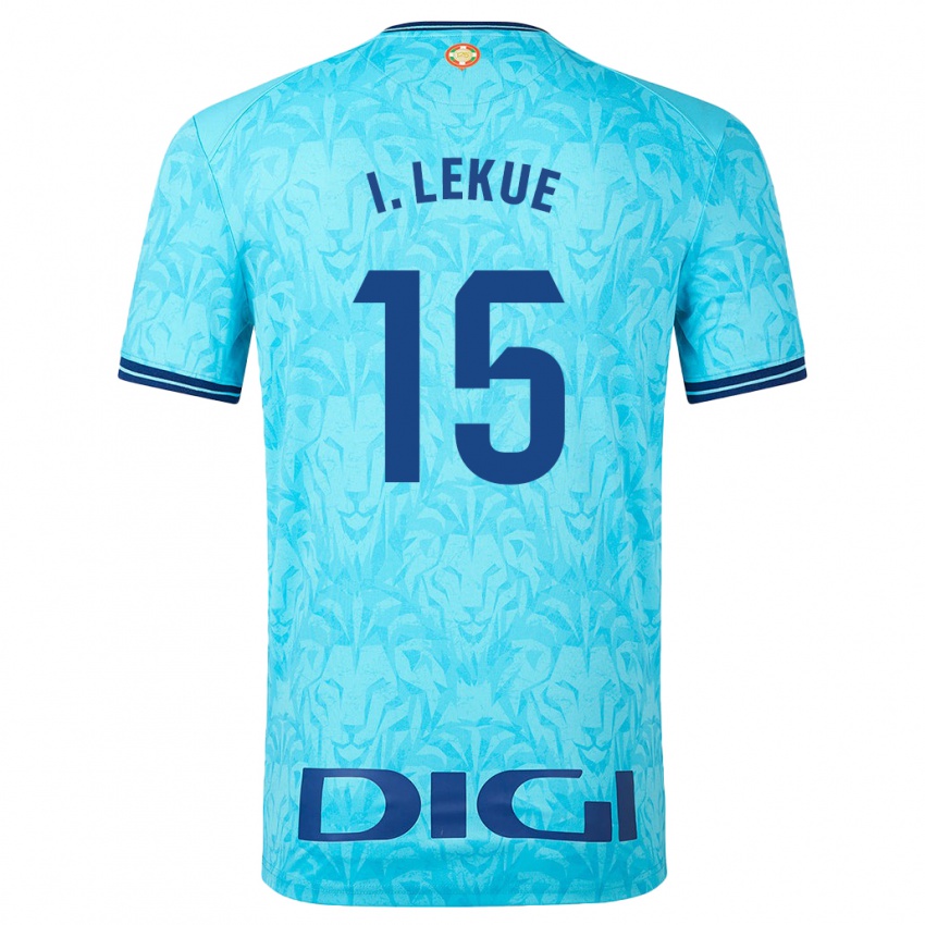 Enfant Maillot Iñigo Lekue #15 Bleu Ciel Tenues Extérieur 2023/24 T-Shirt Suisse