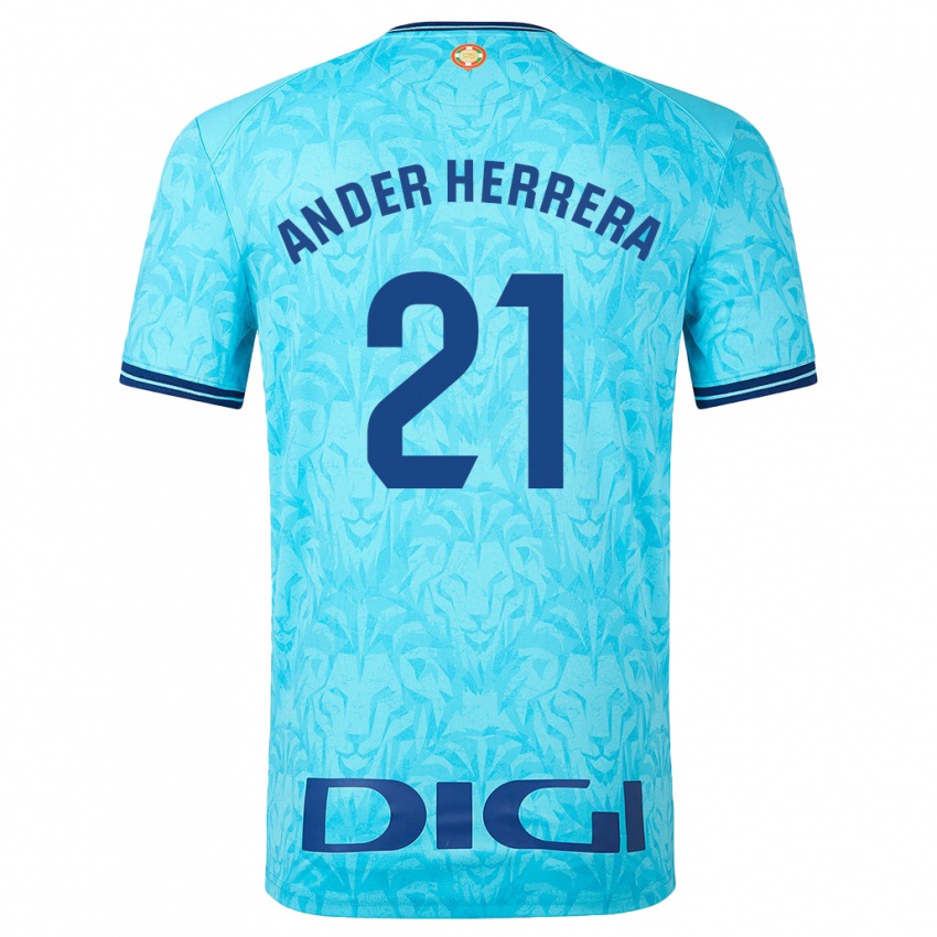 Enfant Maillot Ander Herrera #21 Bleu Ciel Tenues Extérieur 2023/24 T-Shirt Suisse