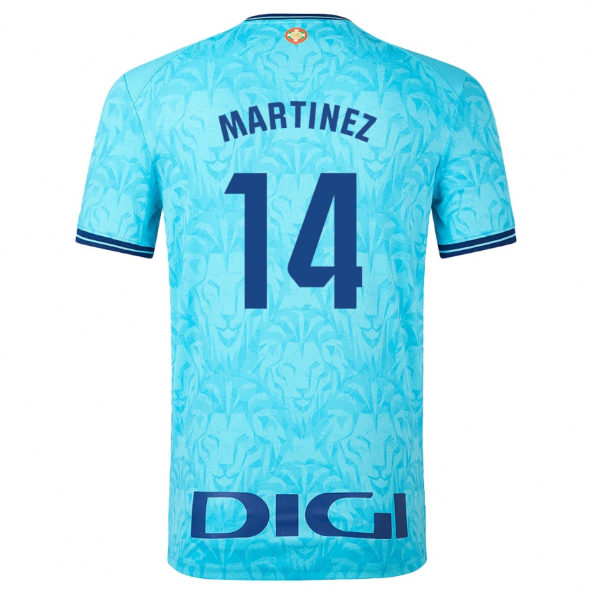 Enfant Maillot Pablo Martínez #14 Bleu Ciel Tenues Extérieur 2023/24 T-Shirt Suisse
