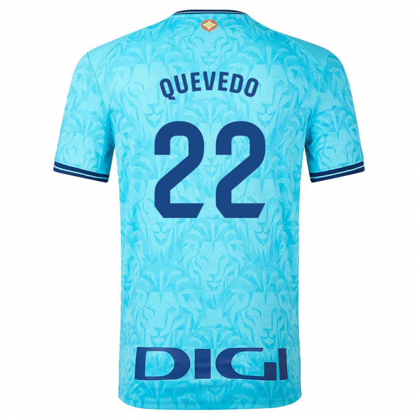 Enfant Maillot Ugaitz Quevedo #22 Bleu Ciel Tenues Extérieur 2023/24 T-Shirt Suisse
