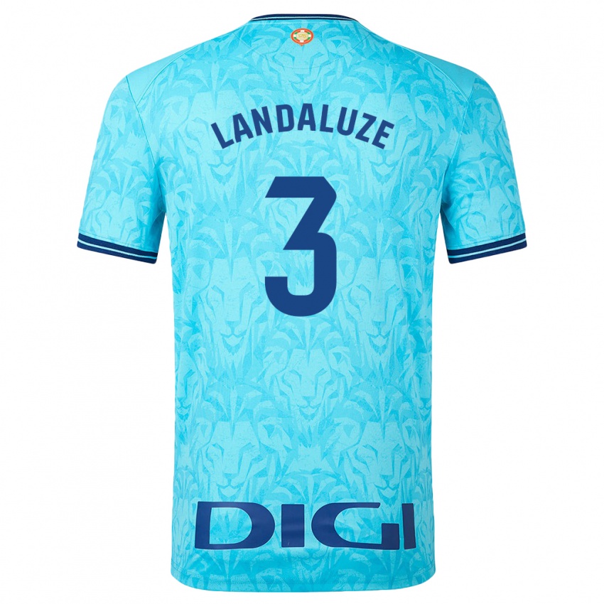 Enfant Maillot Naia Landaluze Marquínez #3 Bleu Ciel Tenues Extérieur 2023/24 T-Shirt Suisse