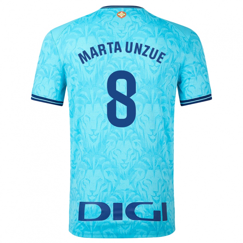 Enfant Maillot Marta Unzué Urdániz #8 Bleu Ciel Tenues Extérieur 2023/24 T-Shirt Suisse