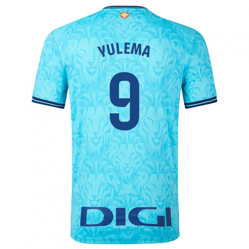 Enfant Maillot Yulema Corres Somovilla #9 Bleu Ciel Tenues Extérieur 2023/24 T-Shirt Suisse