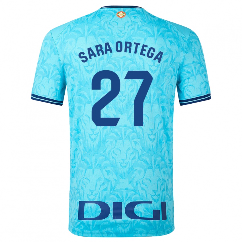 Enfant Maillot Sara Ortega Ruiz #27 Bleu Ciel Tenues Extérieur 2023/24 T-Shirt Suisse
