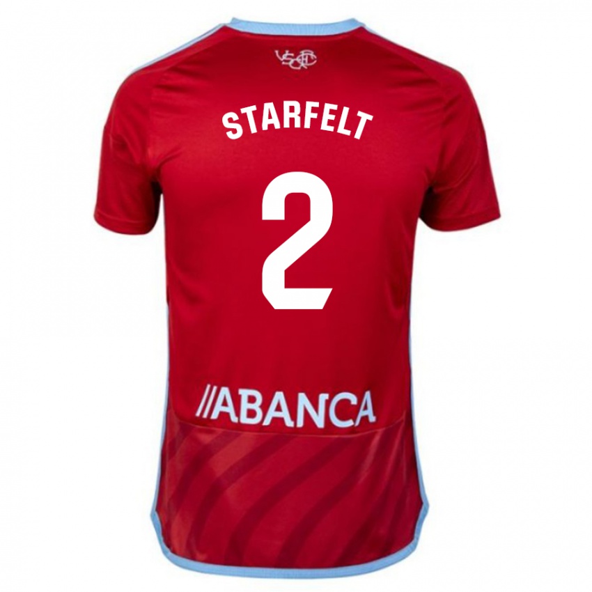 Enfant Maillot Carl Starfelt #2 Rouge Tenues Extérieur 2023/24 T-Shirt Suisse