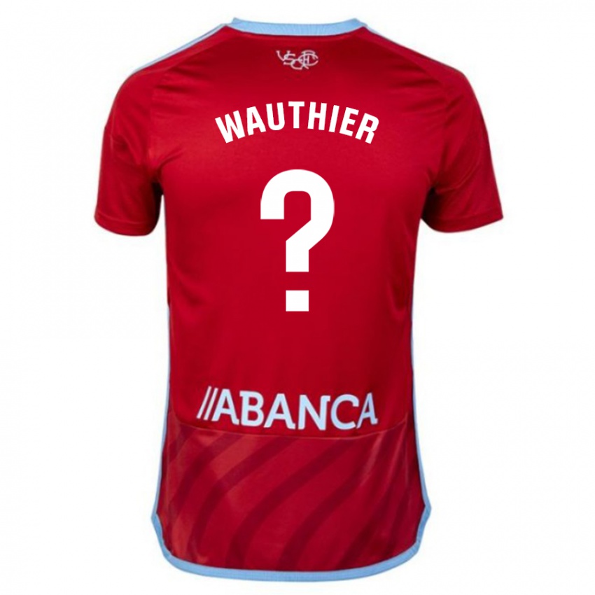 Enfant Maillot Hugo Wauthier #0 Rouge Tenues Extérieur 2023/24 T-Shirt Suisse