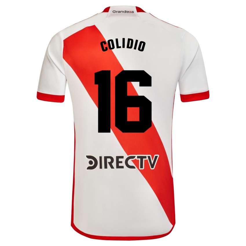 Homme Maillot Facundo Colidio #16 Blanc Rouge Tenues Domicile 2023/24 T-Shirt Suisse