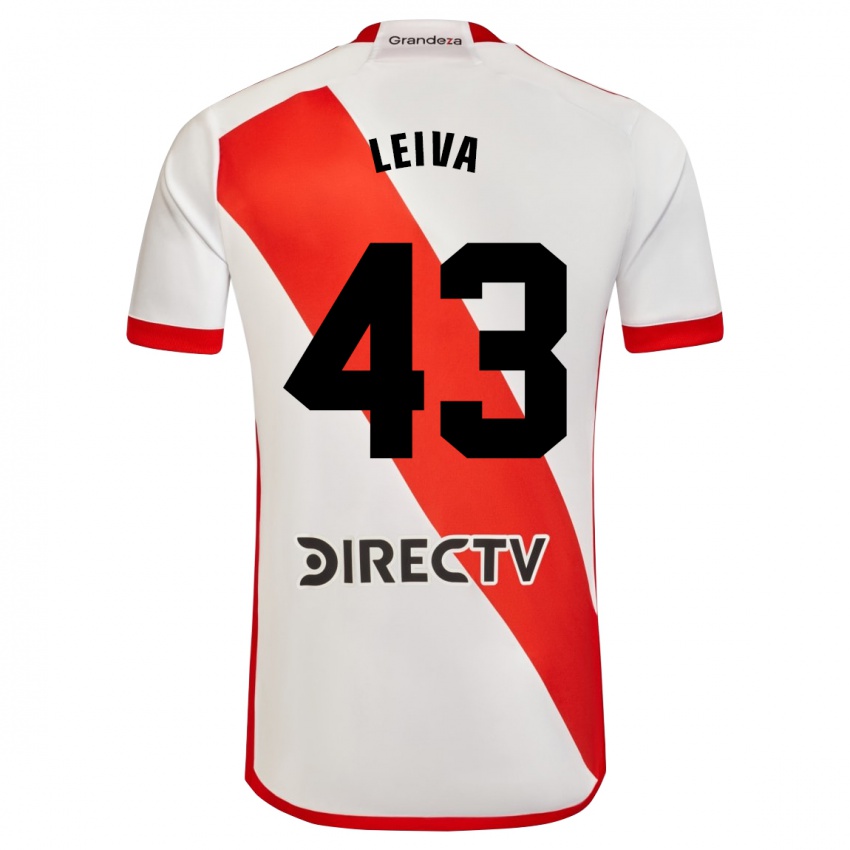 Herren Tobías Leiva #43 Weiß Rot Heimtrikot Trikot 2023/24 T-Shirt Schweiz