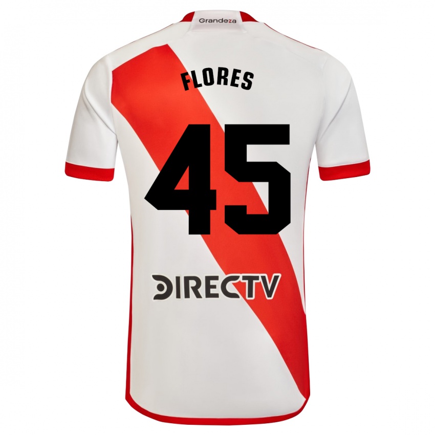 Homme Maillot Joaquín Flores #45 Blanc Rouge Tenues Domicile 2023/24 T-Shirt Suisse