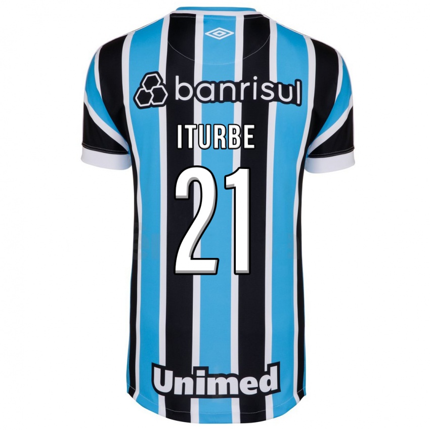 Homme Maillot Juan Iturbe #21 Bleu Tenues Domicile 2023/24 T-Shirt Suisse