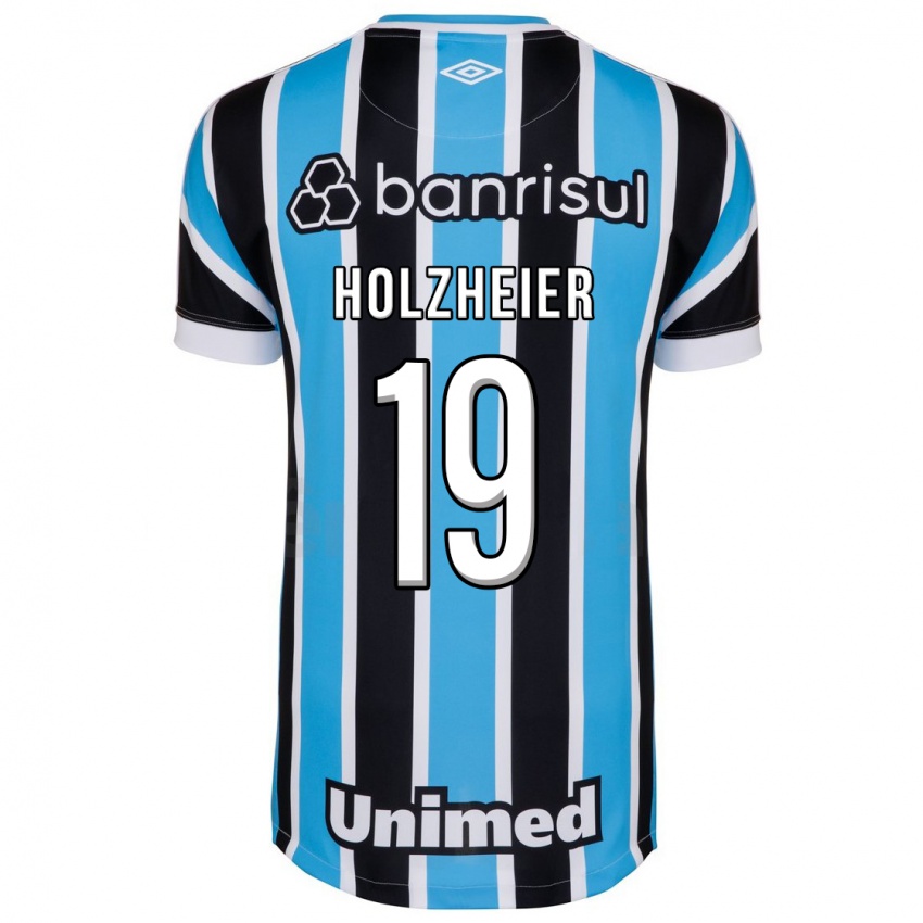 Homme Maillot Agostina Holzheier #19 Bleu Tenues Domicile 2023/24 T-Shirt Suisse