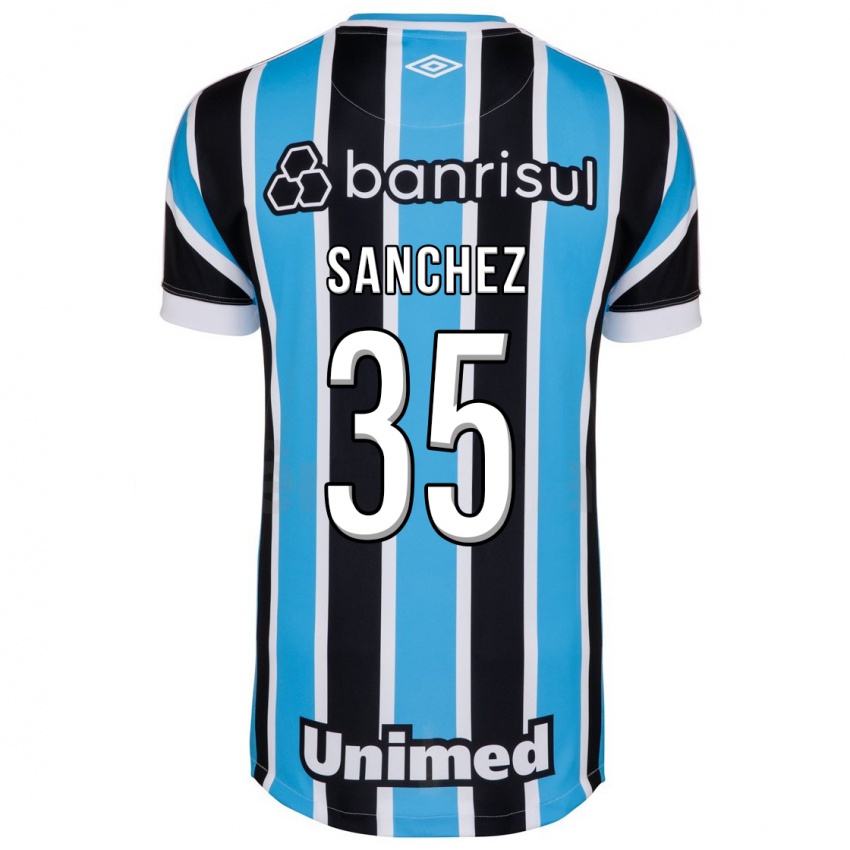 Homme Maillot Lari Sanchez #35 Bleu Tenues Domicile 2023/24 T-Shirt Suisse