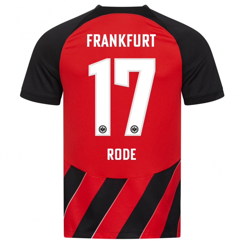 Herren Sebastian Rode #17 Rot Schwarz Heimtrikot Trikot 2023/24 T-Shirt Schweiz