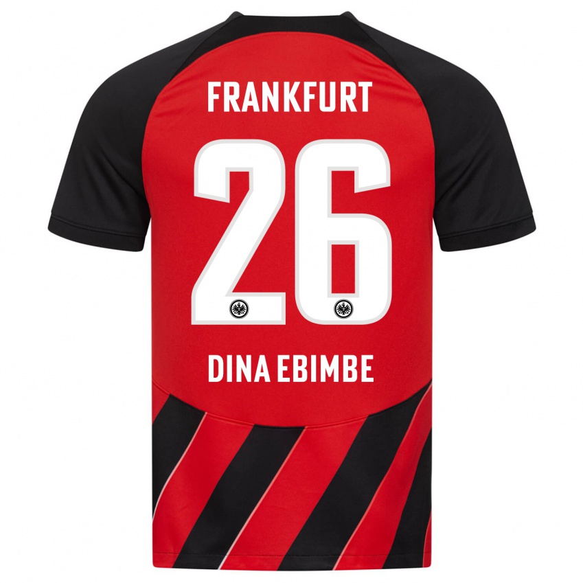 Herren Junior Dina Ebimbe #26 Rot Schwarz Heimtrikot Trikot 2023/24 T-Shirt Schweiz