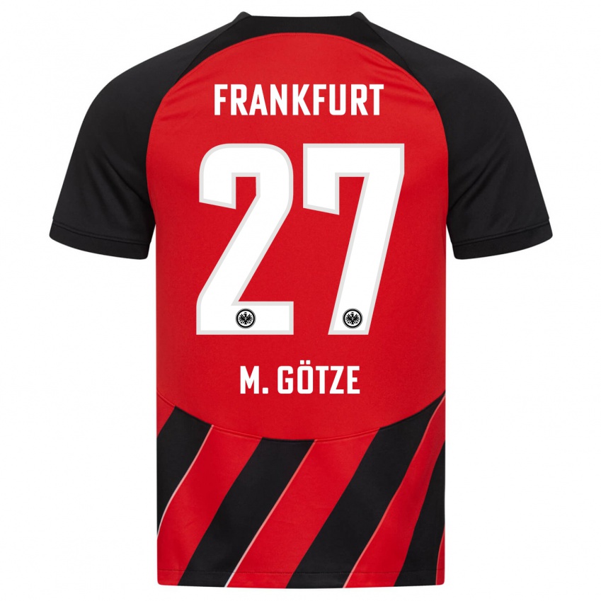 Herren Mario Götze #27 Rot Schwarz Heimtrikot Trikot 2023/24 T-Shirt Schweiz