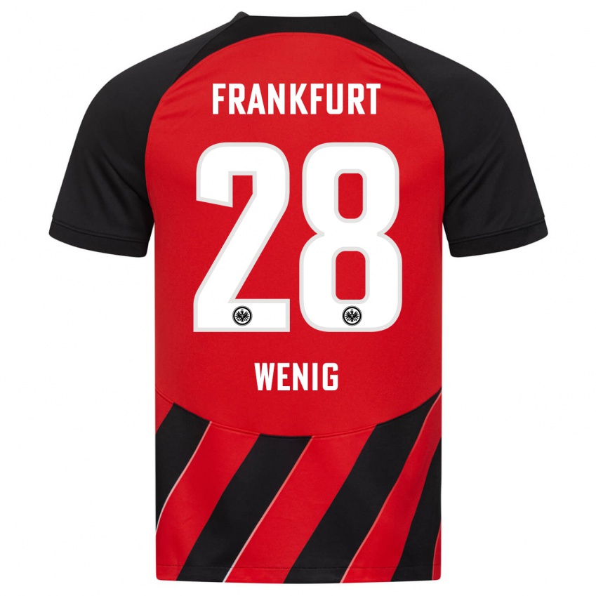 Herren Marcel Wenig #28 Rot Schwarz Heimtrikot Trikot 2023/24 T-Shirt Schweiz