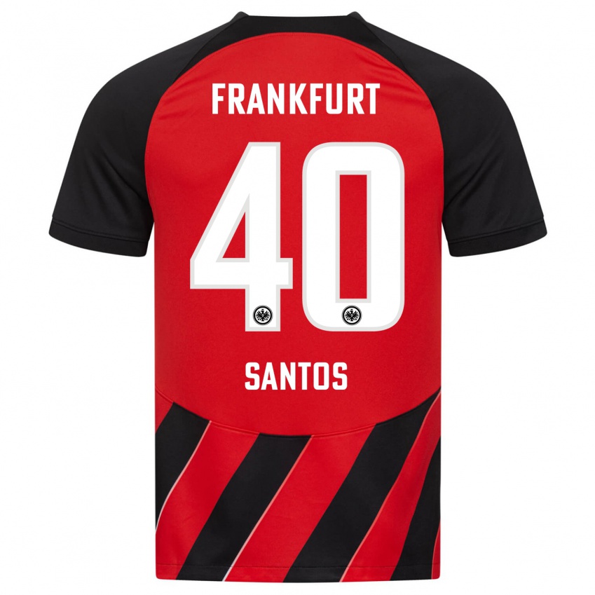 Homme Maillot Kauã Santos #40 Rouge Noir Tenues Domicile 2023/24 T-Shirt Suisse