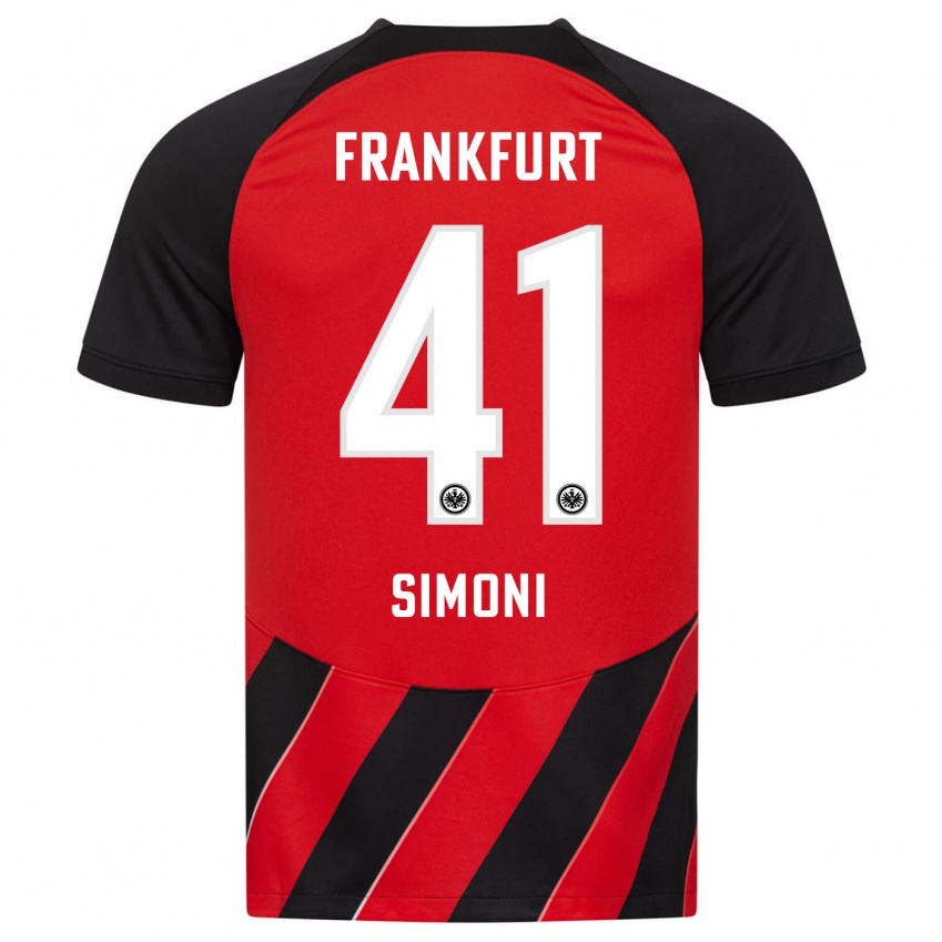 Herren Simon Simoni #41 Rot Schwarz Heimtrikot Trikot 2023/24 T-Shirt Schweiz