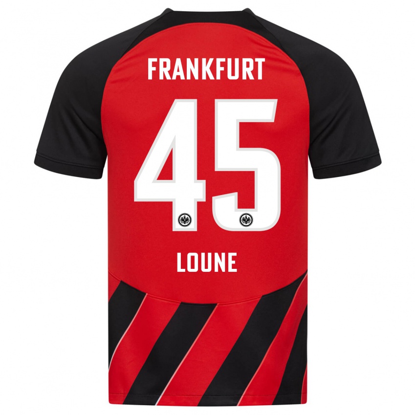 Homme Maillot Mehdi Loune #45 Rouge Noir Tenues Domicile 2023/24 T-Shirt Suisse