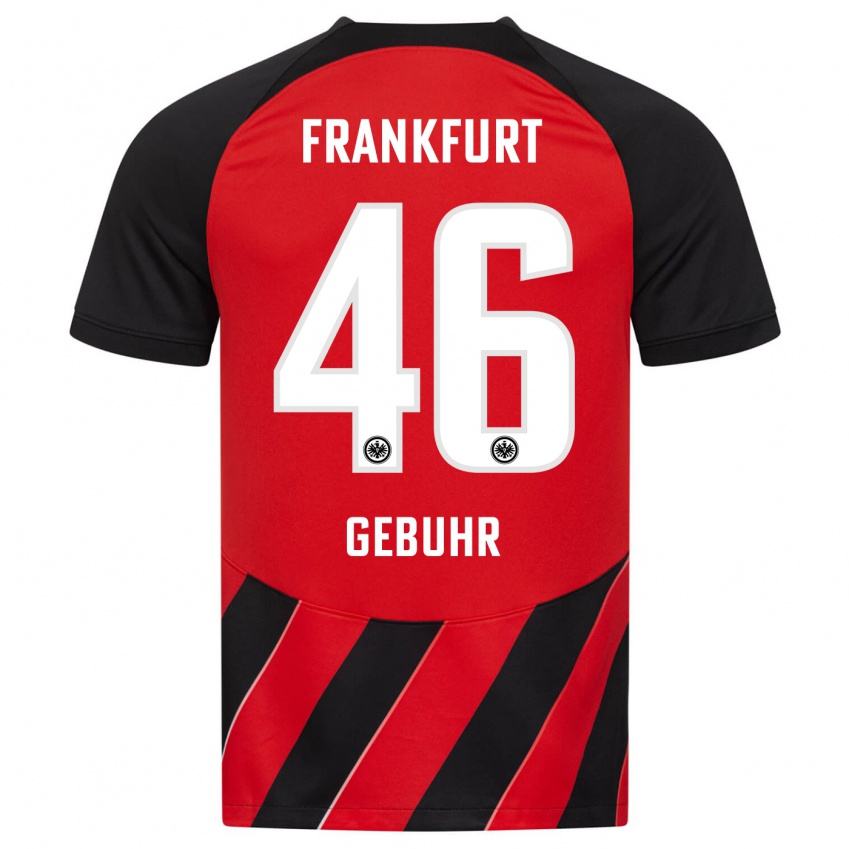 Herren Dario Gebuhr #46 Rot Schwarz Heimtrikot Trikot 2023/24 T-Shirt Schweiz