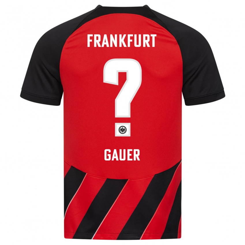 Herren Luke Gauer #0 Rot Schwarz Heimtrikot Trikot 2023/24 T-Shirt Schweiz