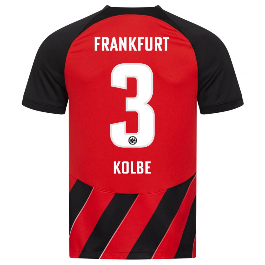 Herren Louis Kolbe #3 Rot Schwarz Heimtrikot Trikot 2023/24 T-Shirt Schweiz
