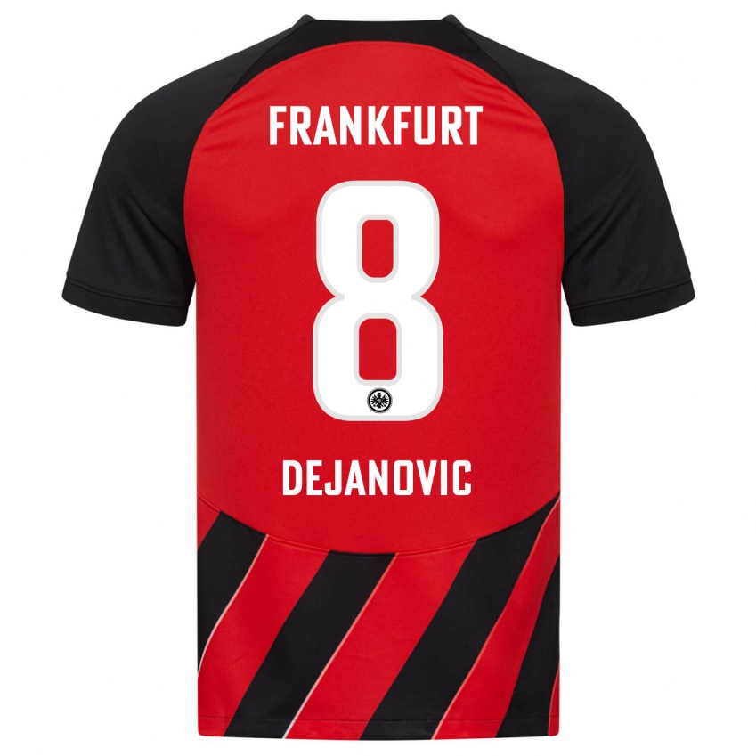 Homme Maillot Daniel Dejanovic #8 Rouge Noir Tenues Domicile 2023/24 T-Shirt Suisse