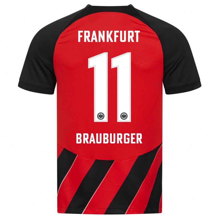 Homme Maillot Maximilian Brauburger #11 Rouge Noir Tenues Domicile 2023/24 T-Shirt Suisse